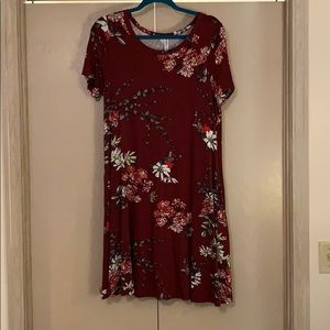 Floral tshirt dress with pockets